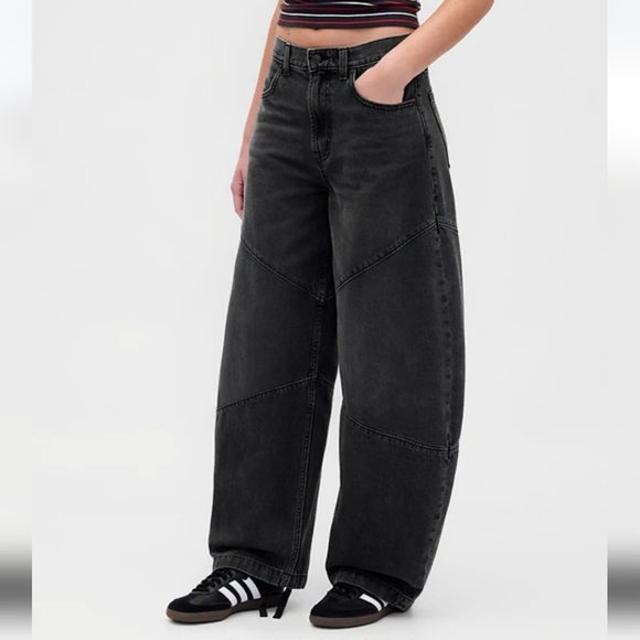 Gap Stranger Things High Rise Seamed Horseshoe Washed Black Jeans Size 31 - Picture 2 of 7